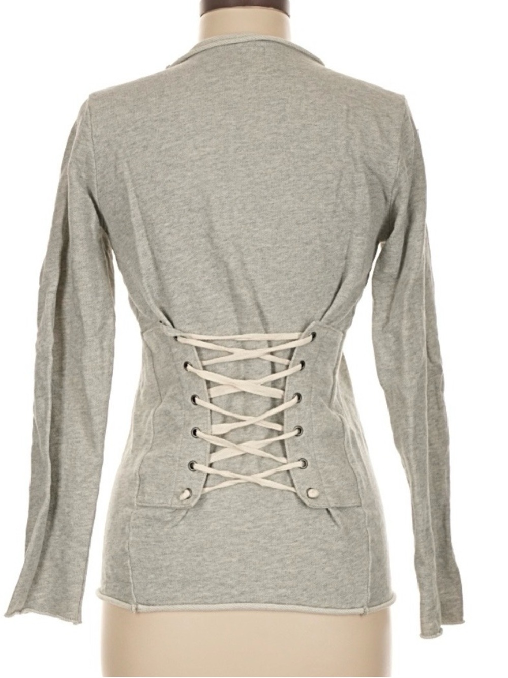 NSF Long Sleeve Crewneck Top - Heather Light Gray